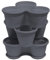 Engelland 3X Blumentopf, Säulentopf, Pflanzturm, Hochbeet, Pflanztopf-Kübel mit Untersetzer, stapelbar, widerstandsfähig, Kunststoff, für Außenbereich, 33 Liter, Farbe: Anthrazit