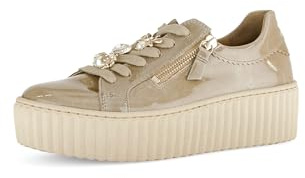 Gabor Damen Low-Top Sneaker, Frauen Halbschuhe,Best Fitting,Freizeitschuhe,Laufschuhe,schnürschuhe,schnürer,Desert (Gold),37.5 EU / 4.5 UK