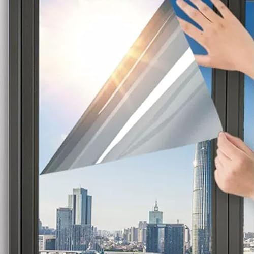 Película protectora solar para ventana, 200 x 60 cm, película reflectante de bloqueo solar -ne Way, película de privacidad para ventana, protección contra el calor y la privacidad, película adhesiva