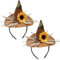 RmKbe 2 sombreros de espantapájaros, diadema, girasol, fieltro, espantapájaros, bruja, disfraz de Halloween, accesorio para fiesta, cosplay, Halloween