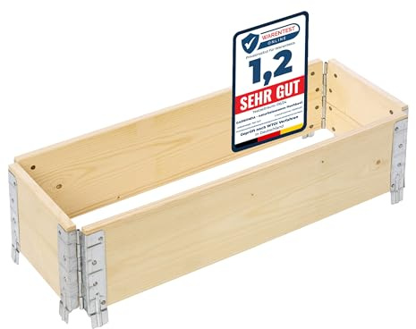 Garronda naturbelassene Hochbeete für Garten Palettenrahmen Hochbeet Holz steckbar stapelbar faltbar für Pflanzen Blumen Kräuter Obst und Gemüse Natural 1 Stück 80x30x20 cm GD-0141
