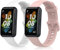 KeeFos Bracelet Compatible avec Huawei Band 7, [2 Pièces] Bracelet Sport Silicone Souple Strap Compatible avec Huawei Band 7 - Blanc + Rose