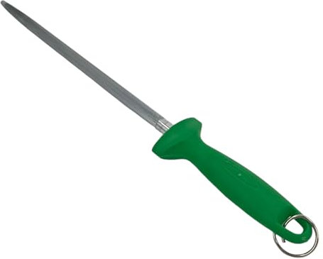Chabrias Ltd Professional Sharpening Steel, 12 (300mm) - Premium Carbon Steel Honing Rod with Ergonomic Non-Slip Handle Knife Sharpener (Green)