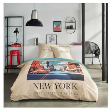Today Parure de lit 2 Personnes 220x240cm + 2 taies oreillers 63x63 cm imprimée Java 1,9