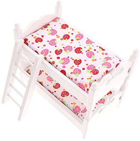 LALADEFIEE Miniatur Etagenbett Für Möbel Mit Kissen Und Decken Perfektes Zubehör Für Kinderzimmer Und Puppenräume