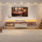 Aurofurz TV-Schrank mit RGB LED-Beleuchtung,Intelligenter Menschensensor,2 Glastüren, 1 Schublade,150cm Lowboard Hochglanz Fernsehtisch 3 Offene Fächer für Wohnzimmer und Schlafzimmer