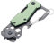 TROIKA Mini-Werkzeug mit 10 Funktionen TOOLINATOR CARD – Messer – kleiner Schlüsselring mit Karabiner – Flaschenöffner – Aluminium, Edelstahl – eloxiert – grün, stonewash – TROIKA Original