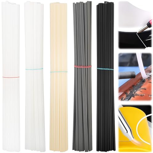 YOUNGSAY 100 Pcs Baguette de Soudure Plastique, ABS/PVC/PE/PP Plastique Baguette de Soudure, 200mm Baguette Soudage Plastique pour Réparations de Soudure Plastique (4 Couleurs)