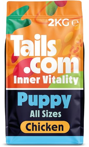 Tails.com • Dry Dog Food 2kg • Chicken • Puppy 8 weeks - 18 months • Hypoallergenic Recipe • No Added Flavours or Preservatives • High in Protein to Support Muscle Growth & Development