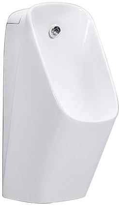 JLLEIZYZ Wandablauf Urinal, Urinente für Männer, Spülsystem im Wasserfall Design, Das Gerüche Effektiv Blockiert, Geeignet für Badezimmer und Hotels(White)