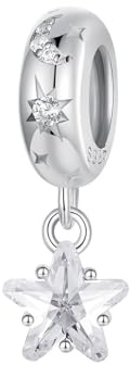 Generisch Abstandshalter aus 925er-Sterlingsilber, Sternenlicht, Gummi-Abstandshalter für Armband, Halsketten für Damen zum Geburtstag