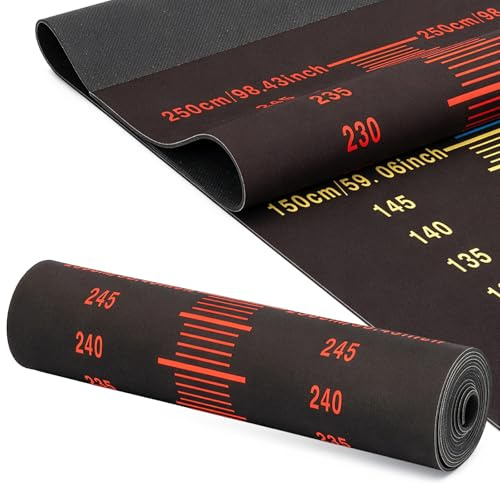 EVERGOODS Long Jump Test Board & Jump Rope Mat Heavy-Duty Double-Sided PE | Anti-Slip Fitness Track Mat for Athletics, Classes, Yoga & Home Workouts, Portable Design