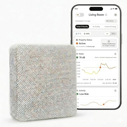 Layla Smart Home Agent — 9-in-1 Smart Sensor, Noise & Motion Detector, Air Quality Monitor with CO2, bVOC, Humidity & Energy Tracking | AC Controller, Works with Alexa & Google Home | No Subscription