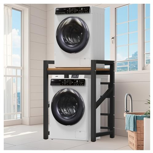 Pobbycrafm Washing Machine Stacking Kits Stacking Kit For Washer And Dryer Fridge Stand Tumble Dryer Stacking Kit Washing Machine Shelf Black