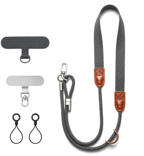 OstayOne Handykette Universal Handyband zum Umhängen, Handy Lanyard mit 2 Universal Patches, Phone Lanyard Verstellbar Handy Umhängeband Band für Handyhülle Schlüsselband, Leicht und Stabil