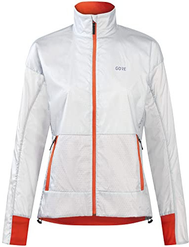 GORE WEAR Damen Drive Jacket, White/Fireball, 38 EU