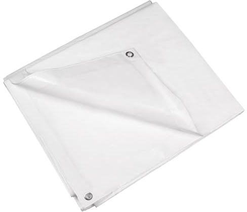 jarolift Abdeckplane Poolabdeckung Gewebeplane, Plane aus Polyethylen-Gewebe 90 g/qm, Wasserdicht Schimmelresistent Reißfest, 6 x 8 m, Weiß