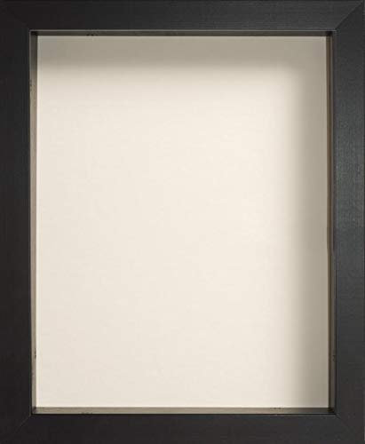 Radcliffe Black Wooden Deep 3D Box Frame 10x8 inch, Ivory Backing Board * Choice of Sizes* Fitted with Real Glass