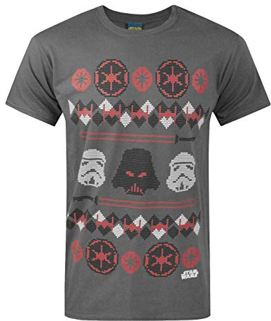 Star Wars Official Darth Vader Fair Isle Christmas Men's T-Shirt