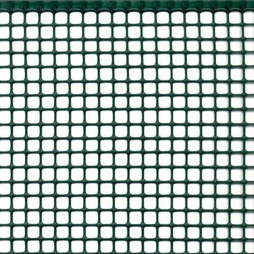 TENAX Quadra 10, Verde, 0,50 x 5 m, Rete Protettiva in Plastica a Maglia Quadrata per Balconi, Cancelli, Recinzioni o per Bordura