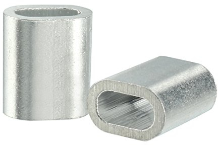 sourcing map 50 Stück 1mm (0.039) Kabel Drahtseil Aluminium Ärmel Fitting Crimpen Schlaufe DE de