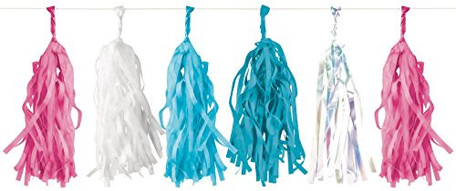 Amscan 9903037 - Girlande Fransen Be a Mermaid Papier 400 cm, Banner, Dekoration