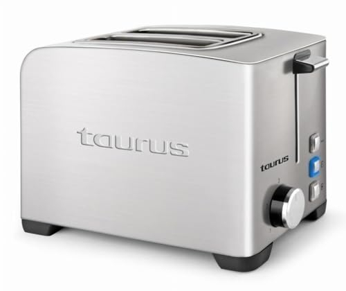 Taurus Mytoast II Legend Tostador de 39 mm, 850 W, Acero Inoxidable, 2 Ranuras, Gris