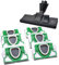Spar Set 12 Staubsaugerbeutel, 5 lagig, aus hochwertigem Premium - Microvlies, für Allergiker geeignet, UND Bodendüse grau umschaltbar, mit Rollen geeignet für Vorwerk Kobold VK 200 FP 200