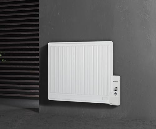 Hausmaster Oil Filled Panel Radiator 400-1000W - wall mounted & floor/freestanding digital thermostat control & weekly timer (600w) Smart WiFi App Control