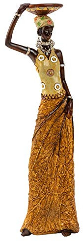 Lifestyle & More Moderne Skulptur Dekofigur Frau Afrikanerin Gold/braun Höhe 35 cm