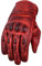 BOSMOTO Motorradhandschuhe, Leder Motorradhandschuhen, Chopper Vintage Leder Handschuhe (XL, ROT)