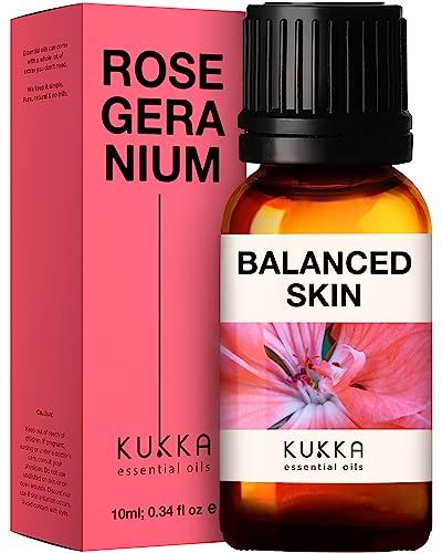 Kukka Rosen geranie ätherisches Öl [100% NATURREIN] Hautpflege, Diffusion, Aromatherapie, Selbstherstellung von Seife und Kerzen (10ml)