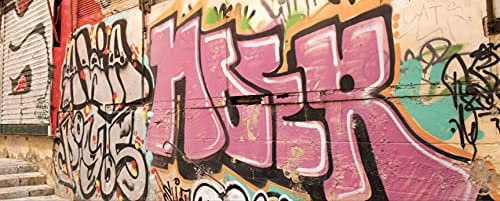 hansepuzzle 95822 - Graffiti-Wand Panorama-Puzzle 2000 Teile - Gebäude Puzzle mit hochwertiger Aufbewahrung: Kartonbox und wiederverschließbarem Beutel - Puzzle-Maße: 116,6 x 46,7 cm