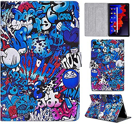 Auslbin Galaxy Tab A7 Lite Hülle 8,7 Zoll 2021(SM-T220/T225) Case,Ultra Dünn Leicht Smart PU + TPU Tablet Hülle,Schutzhülle für Samsung Galaxy Tab A7 Lite,Graffiti