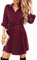 Beluring Shirt Dress for Women Casual Long Sleeve Dresses with Pocket Burgundy Size 8 10