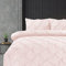 Linen Home Pintuck King Duvet Set Blush Pinch Pleat Soft Microfibre King Bed Quilt Cover with 2 Pillowcases, Easy Care Wrinkle Free Bedding Set of 3 Pcs