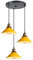 iDEGU Retro 3-flammige Pendelleuchte, Industrial Hängelampe E27 Deckenleuchte Metall Lampenschirm 22cm Design Edison Vintage Lampe Hängeleuchte für Küche Esszimmer Schlafzimmer Flur (Gelb)