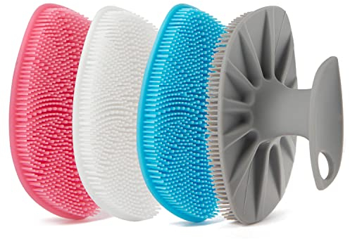 HieerBus Spazzola per la Pulizia del Viso in Silicone, Detergente e Massaggiatore per Uomini e Donne (4 Colori Misti)