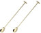 2 Pack Cocktail Mixing Spoons, 11 inch Stainless Steel Spiral Long Handle Cocktail Stirrers Spoons for Cocktail Shakers, Tall Cups & Pitchers (Gold)