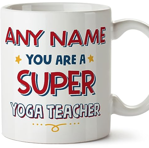 Mugffins Tassen Personalisierten für YOGA-LEHRERIN - Auf Englisch - You Are Super - 11 oz / 330 ml - Individuell Anpassbar Geschenk Mitarbeiter