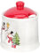 Alipis Snowman Porcelain Sugar Bowl Condiment Pot Salt Container with Lid and Spoon Holiday Seasoning Jar Salt Pepper Bottle Christmas Party Decor