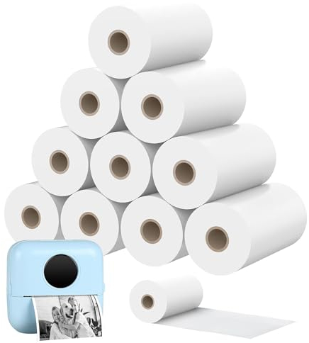 20 rollos de papel térmico para impresoras fotográficas, papel térmico para cámara infantil, rollos de papel de impresión para cámara infantil, impresora instantánea, impresora de fotos, etiquetas (57
