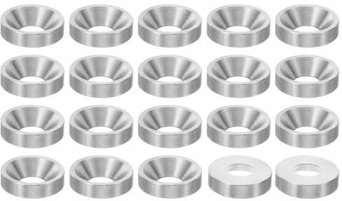 PATIKIL Rondelle a Testa Svasata M8, 20pz 20mm Dia. 5mm di Altezza in Acciaio Inossidabile 304 Svasato Rondella Bullone Testa Svasata Rondelle Acciaio per Costruzione Industriale