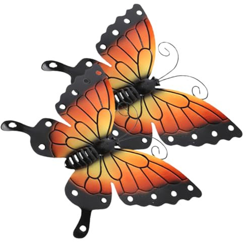 Amosfun Metall Schmetterling Wandkunst Eisen Wandbehang Handwerk Ornament Dekorative für Wohnkultur