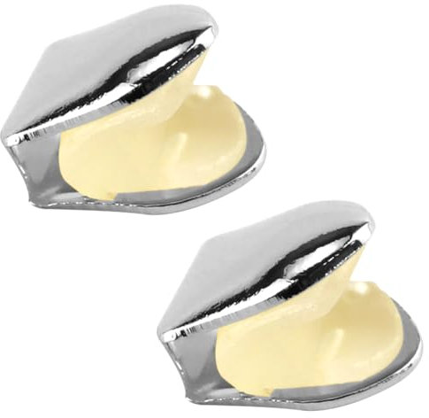 ZJIVQO Lot de 2 capuchons solides pour dents hip-hop unies, pour dents de hip-hop, décoration pour dents, accessoires de fête, argenté