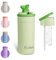 Exllena Insulated Water Bottles with Straw and Handle - 500ml - Leakproof - Creative and Practical Design, Stainless Steel Water Bottle for Hydration On-The-Go, Travel, School, Work, Sport...(Green)
