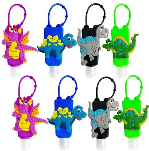 Kinder-Händedesinfektionsmittel, Reisegröße, Schlüsselanhänger, niedliche Mini-Flaschen für Mädchen, Jungen, Babys, Frauen, Schule, Rucksack, 28 ml, 8 Stück, drache, 1 Count (Pack of 8)