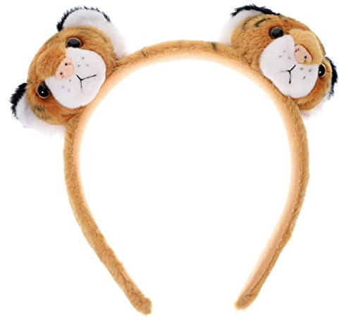 Hohopeti Tiger Stirnband Tierparty Kostümzubehör Ebene Stirnband Kopfaccessoire Dschungel Geburtstag Party Coplay Verkleidung