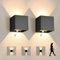 YindaLux LED Wandlampe Innen/Aussen 12W IP65 Außenleuchte mit Bewegungsmelder, 3000K Außenlampe mit Touch-steuerung, Up Down Außenlampe mit Einstellbarer Lichtstrahl für Schlafzimmer, 2 Stück