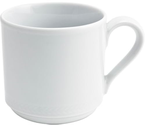 KAHLA Matinee Kaffeebecher 0,28 l stapelbar | Becher mit Fischgräten-Muster aus Porzellan